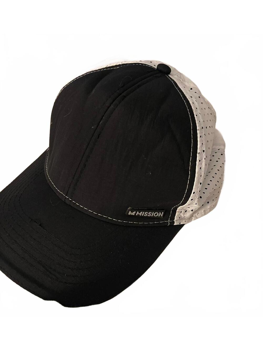 Mission Cooling Cap - Black & White Adjustable Hat